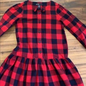 Gap buffalo plaid long sleeve dress